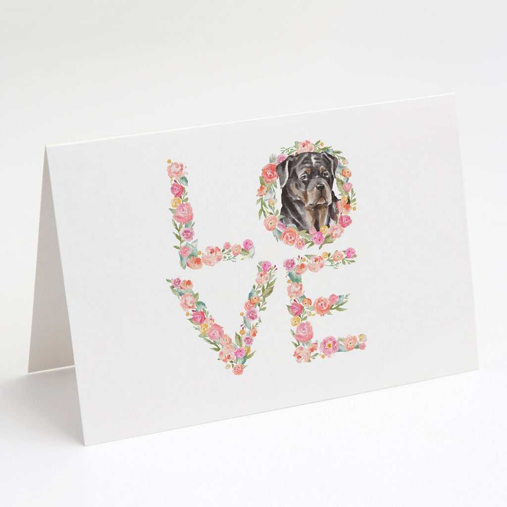 Rottweiler #6 LOVE Greeting Cards Pack of 8 Blank Cards with Envelopes Whimsical A7 Size 5x7