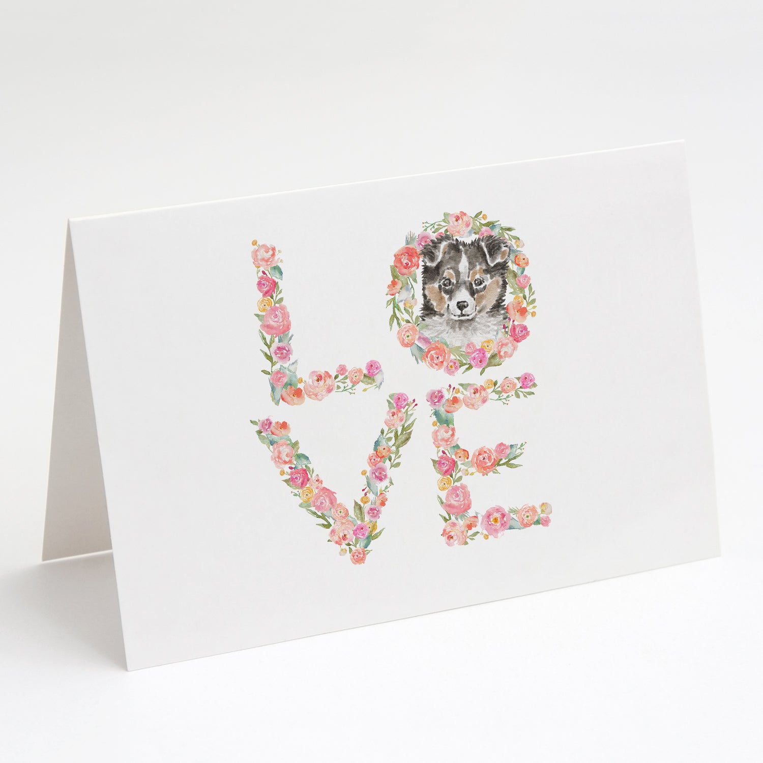 Sheltie #1 LOVE Greeting Cards Pack of 8 Blank Cards with Envelopes Whimsical A7 Size 5x7