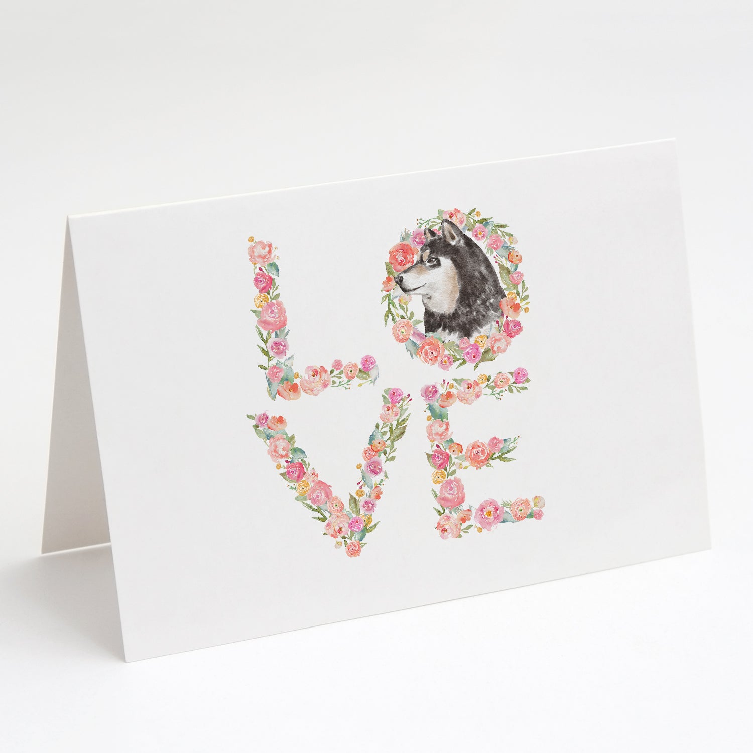 Shiba Inu #5 LOVE Greeting Cards Pack of 8 Blank Cards with Envelopes Whimsical A7 Size 5x7