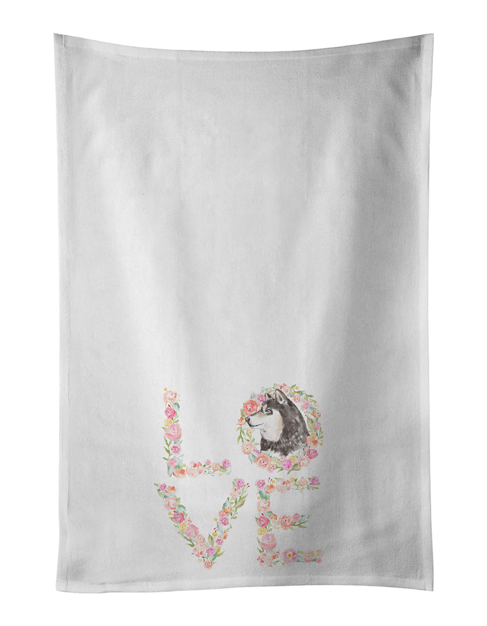 Shiba Inu #5 LOVE Kitchen Towel Set of 2 White Dish Towels Decorative Bathroom Hand towel for Hand, Face, Hair, Yoga, Tea, Dishcloth, 19 X 28", White