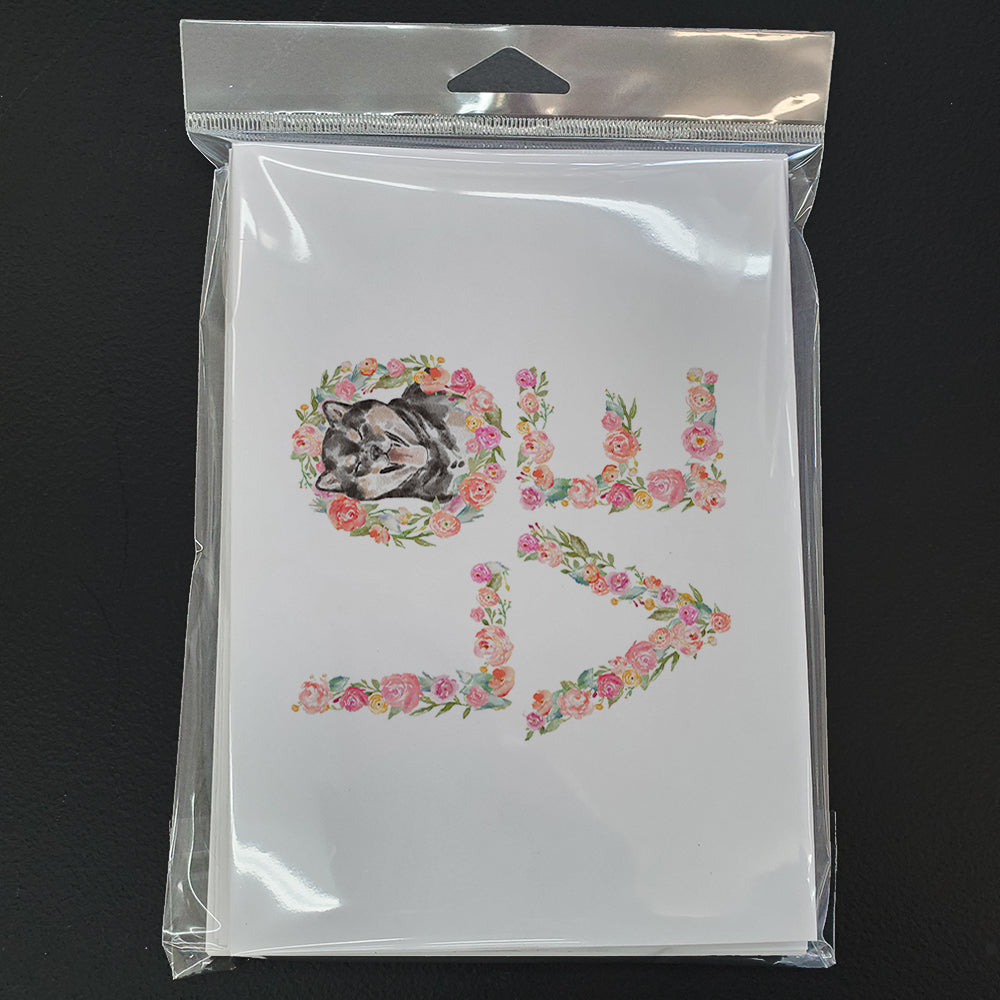 Shiba Inu #6 LOVE Greeting Cards Pack of 8 Blank Cards with Envelopes Whimsical A7 Size 5x7