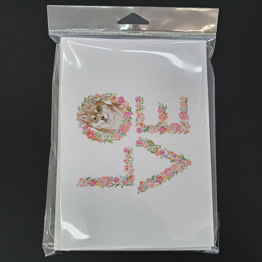 Shiba Inu #8 LOVE Greeting Cards Pack of 8 Blank Cards with Envelopes Whimsical A7 Size 5x7