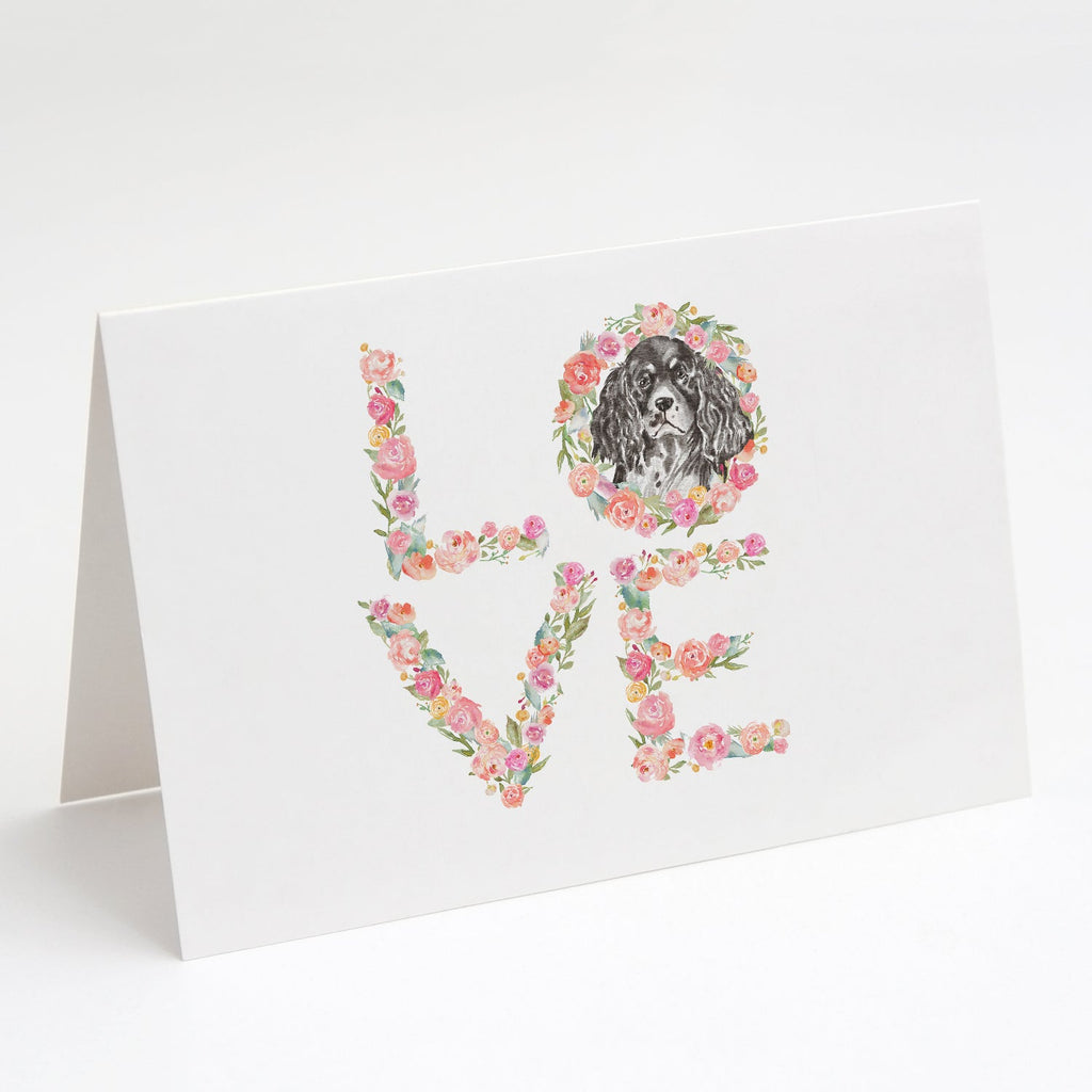 English Springer Spaniel #10 LOVE Greeting Cards Pack of 8 Blank Cards with Envelopes Whimsical A7 Size 5x7