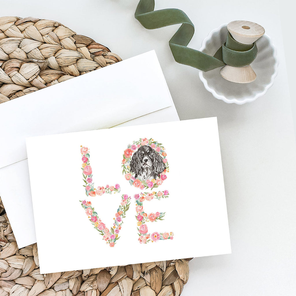 English Springer Spaniel #10 LOVE Greeting Cards Pack of 8 Blank Cards with Envelopes Whimsical A7 Size 5x7