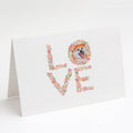 Akita Love Greeting Cards Pack of 8 Blank Cards with Envelopes Whimsical A7 Size 5x7