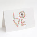 Staffordshire Bull Terrier White Love Greeting Cards Pack of 8 Blank Cards with Envelopes Whimsical A7 Size 5x7