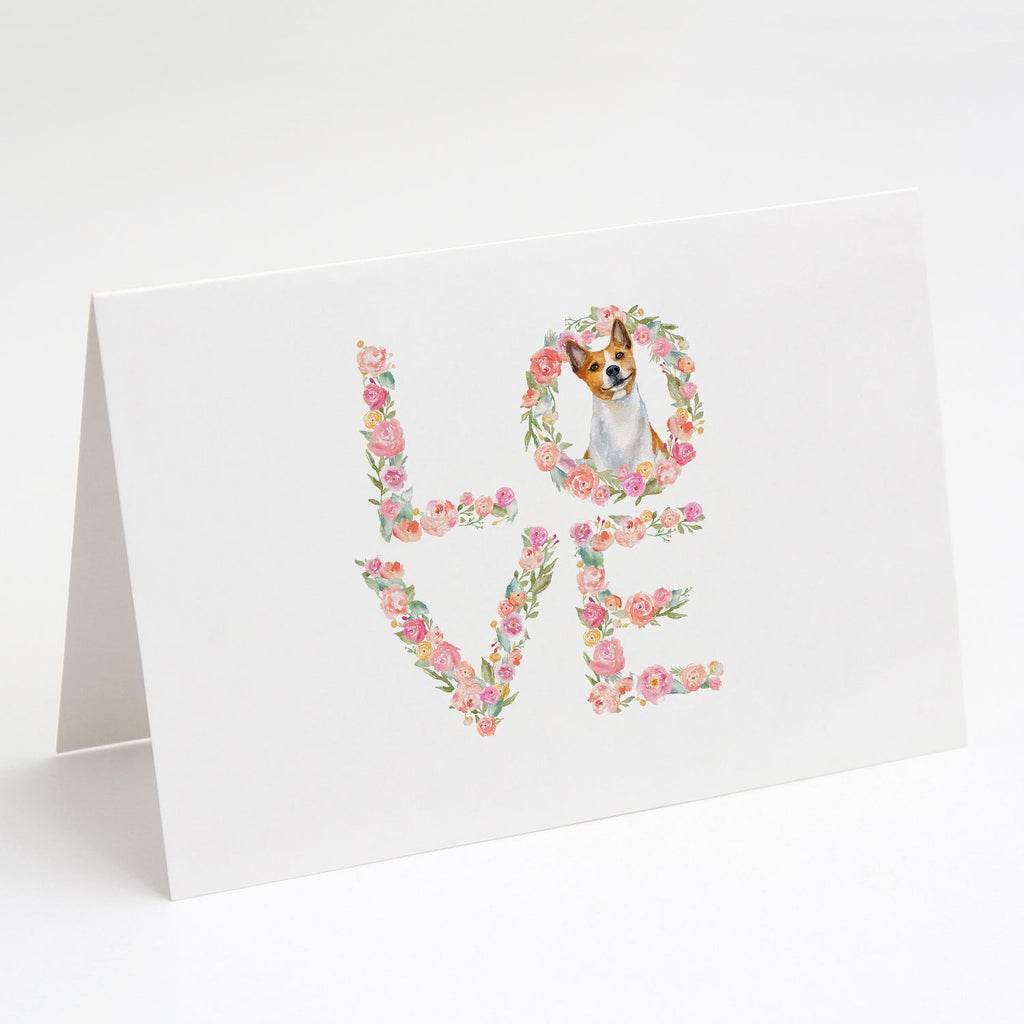 Basenji Love Greeting Cards Pack of 8 Blank Cards with Envelopes Whimsical A7 Size 5x7