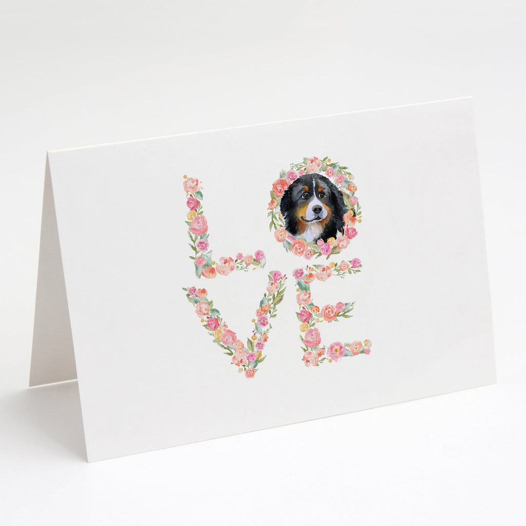 Bernese Mountain Dog #2 Love Greeting Cards Pack of 8 Blank Cards with Envelopes Whimsical A7 Size 5x7