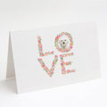Bichon Frise #2 Love Greeting Cards Pack of 8 Blank Cards with Envelopes Whimsical A7 Size 5x7