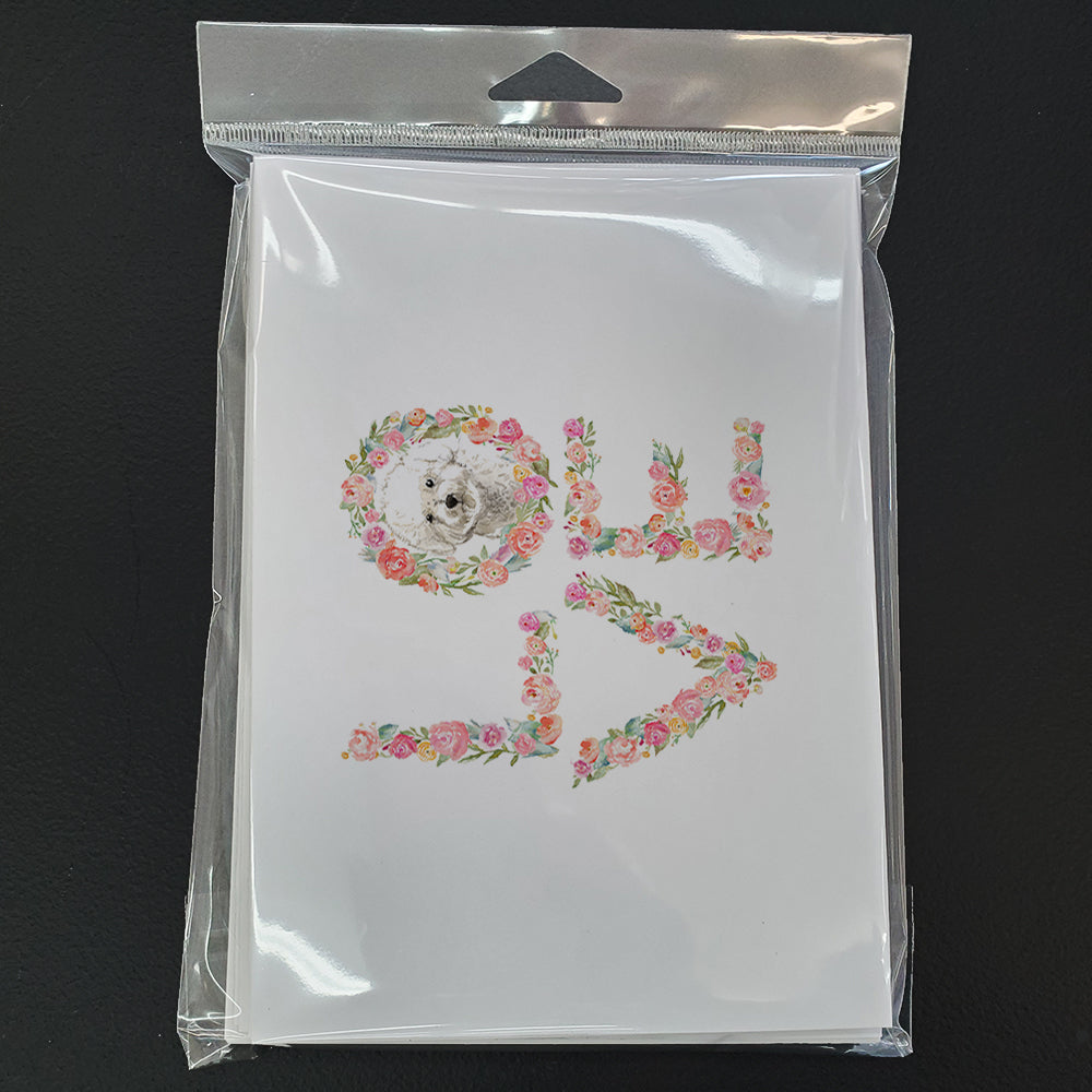Bichon Frise #2 Love Greeting Cards Pack of 8 Blank Cards with Envelopes Whimsical A7 Size 5x7