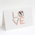French Bulldog Love Greeting Cards Pack of 8 Blank Cards with Envelopes Whimsical A7 Size 5x7
