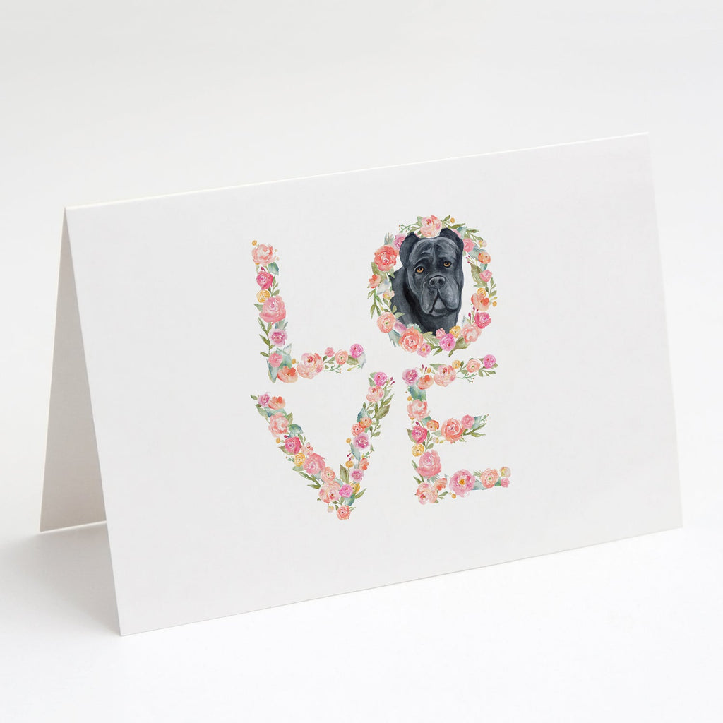 Cane Corso Love Greeting Cards Pack of 8 Blank Cards with Envelopes Whimsical A7 Size 5x7