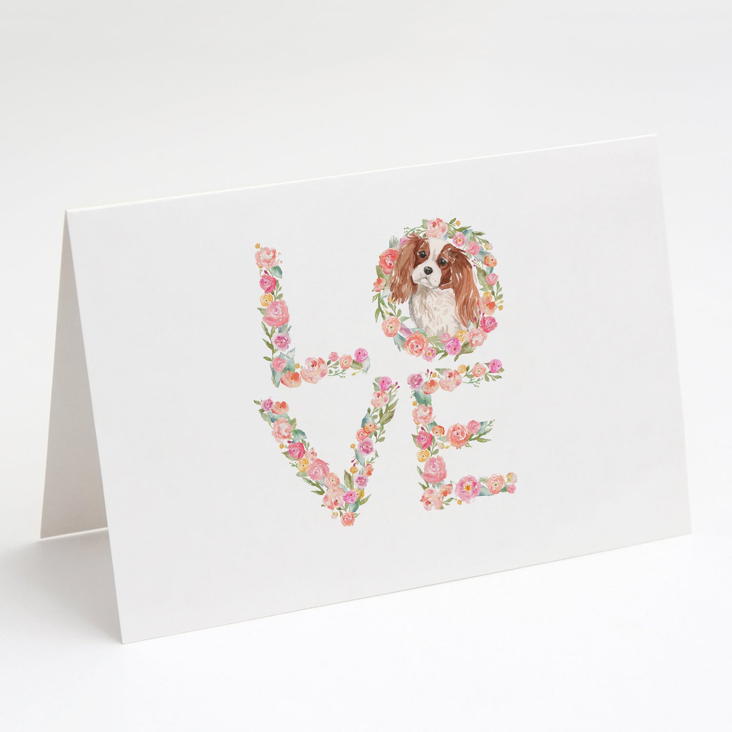 Blenhiem Cavalier Spaniel Love Greeting Cards Pack of 8 Blank Cards with Envelopes Whimsical A7 Size 5x7