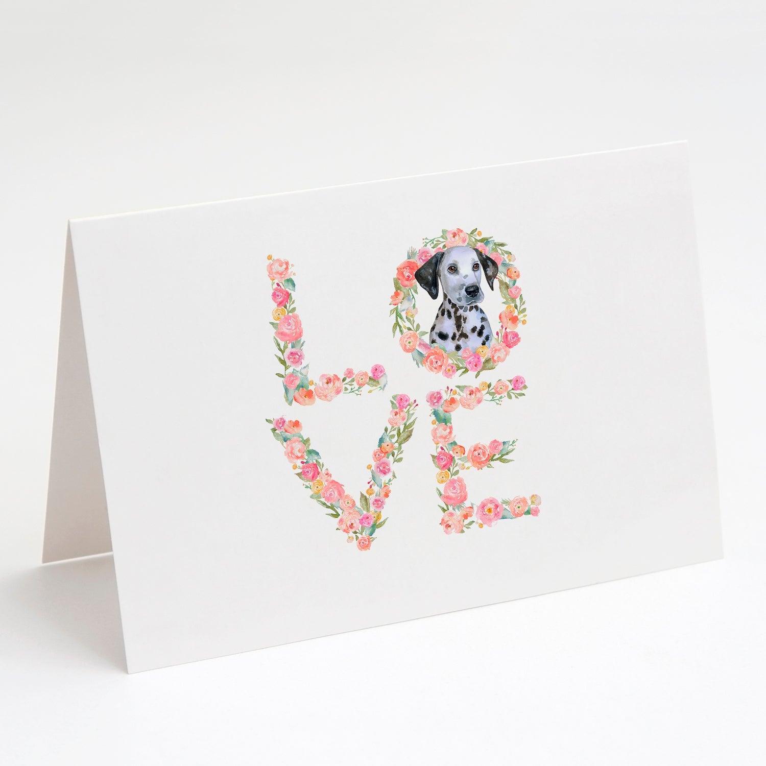 Dalmatian Puppy Love Greeting Cards Pack of 8 Blank Cards with Envelopes Whimsical A7 Size 5x7