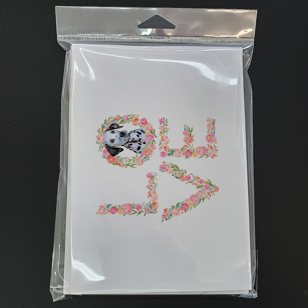 Dalmatian Puppy Love Greeting Cards Pack of 8 Blank Cards with Envelopes Whimsical A7 Size 5x7