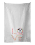Dalmatian Puppy Love Kitchen Towel Set of 2 White Dish Towels Decorative Bathroom Hand towel for Hand, Face, Hair, Yoga, Tea, Dishcloth, 19 X 28", White