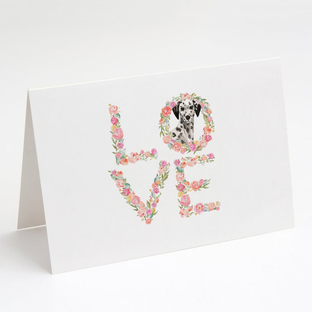 Dalmatian Love Greeting Cards Pack of 8 Blank Cards with Envelopes Whimsical A7 Size 5x7
