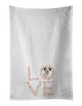 Dalmatian Love Kitchen Towel Set of 2 White Dish Towels Decorative Bathroom Hand towel for Hand, Face, Hair, Yoga, Tea, Dishcloth, 19 X 28", White