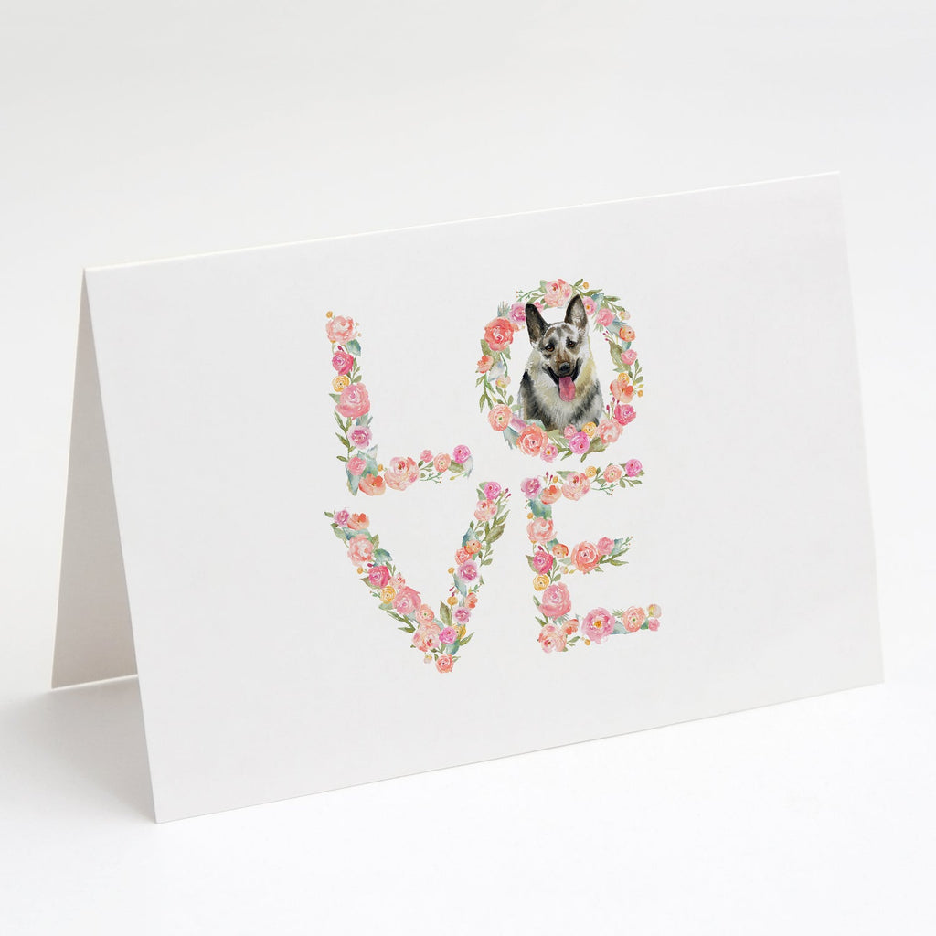 East European Shepherd Love Greeting Cards Pack of 8 Blank Cards with Envelopes Whimsical A7 Size 5x7