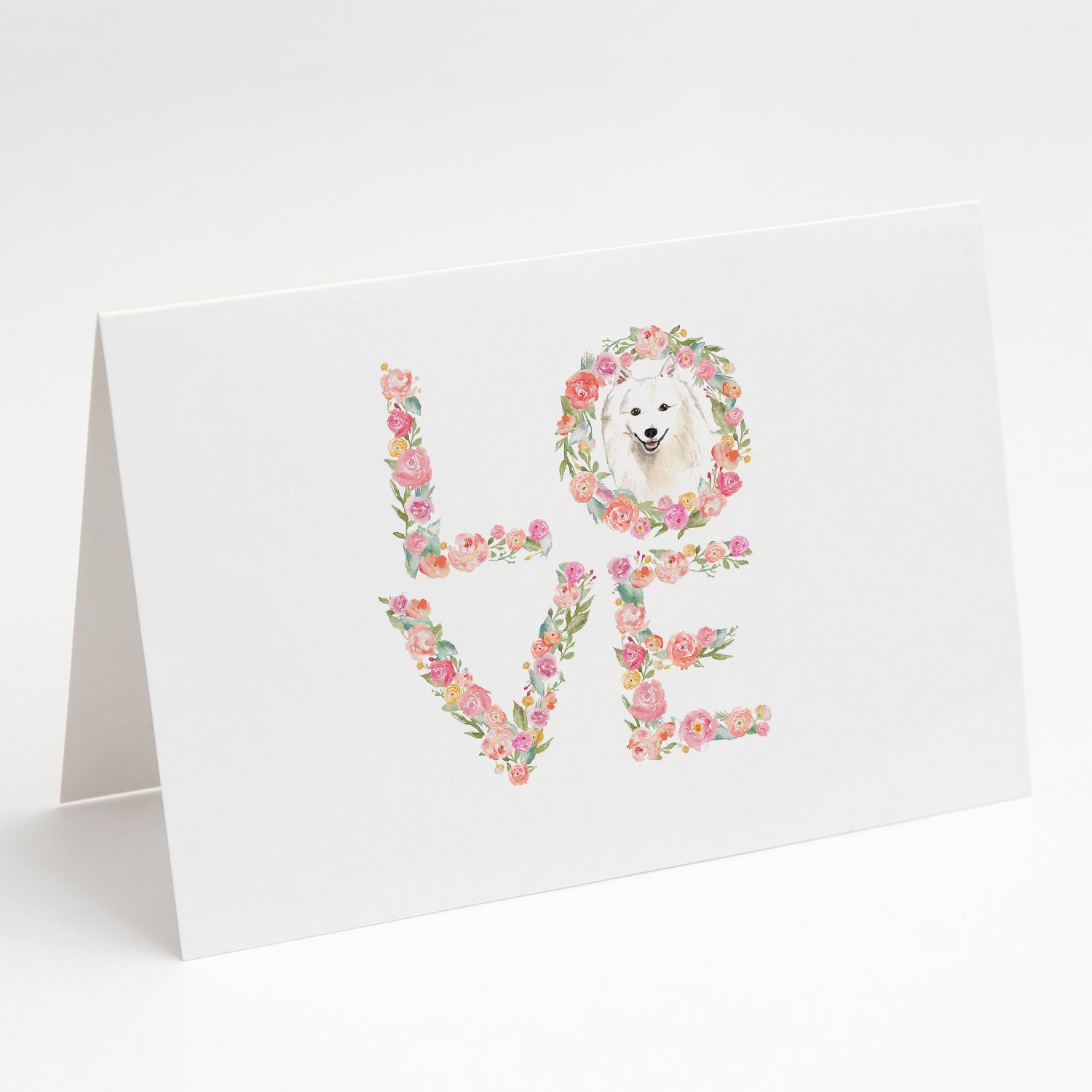 Japanese Spitz Love Greeting Cards Pack of 8 Blank Cards with Envelopes Whimsical A7 Size 5x7