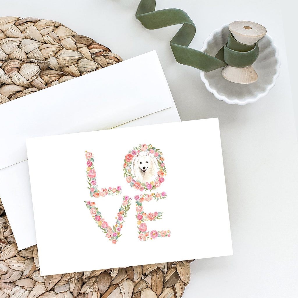 Japanese Spitz Love Greeting Cards Pack of 8 Blank Cards with Envelopes Whimsical A7 Size 5x7