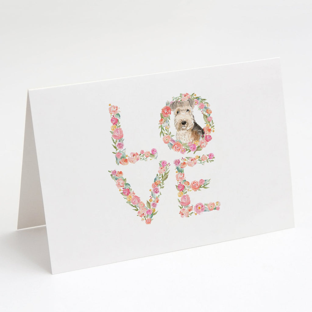 Lakeland Terrier Love Greeting Cards Pack of 8 Blank Cards with Envelopes Whimsical A7 Size 5x7