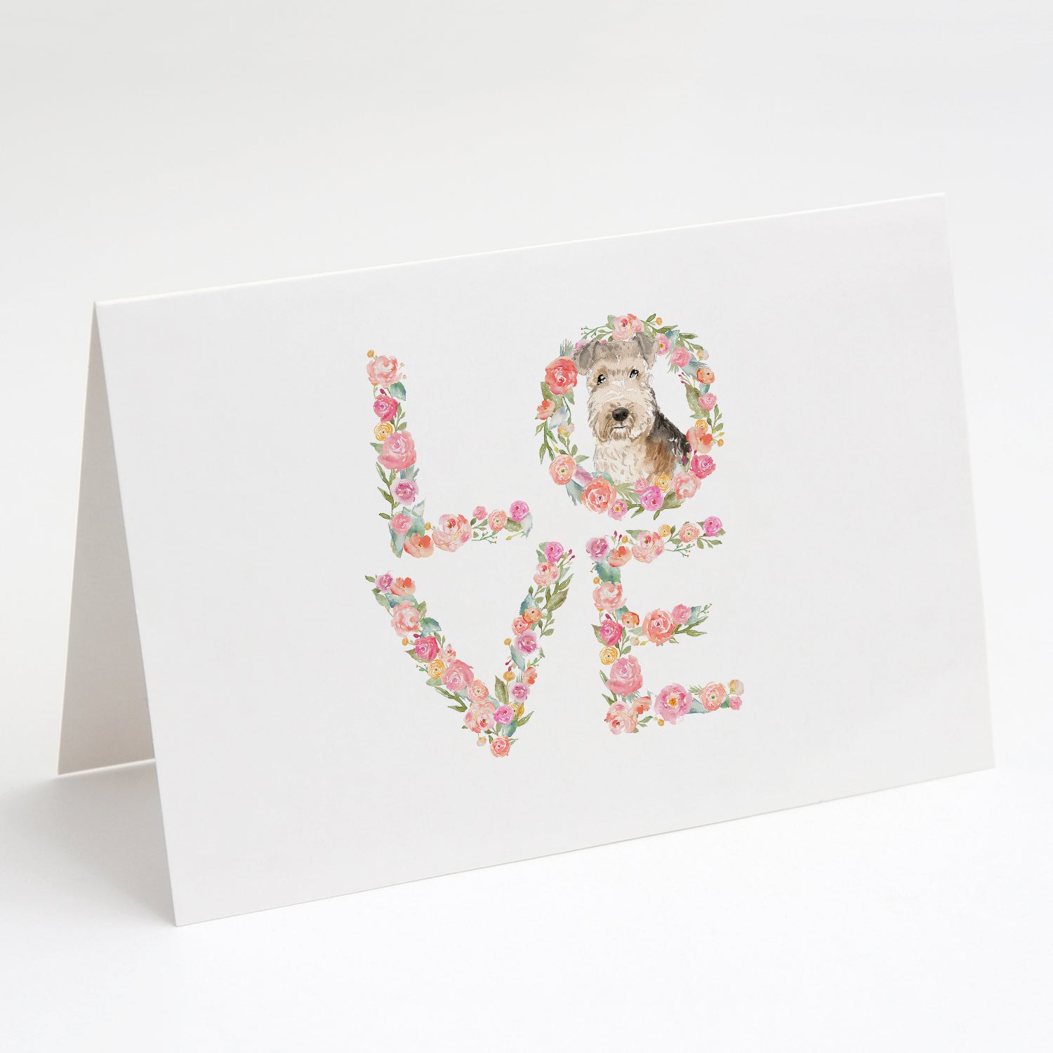 Lakeland Terrier Love Greeting Cards Pack of 8 Blank Cards with Envelopes Whimsical A7 Size 5x7