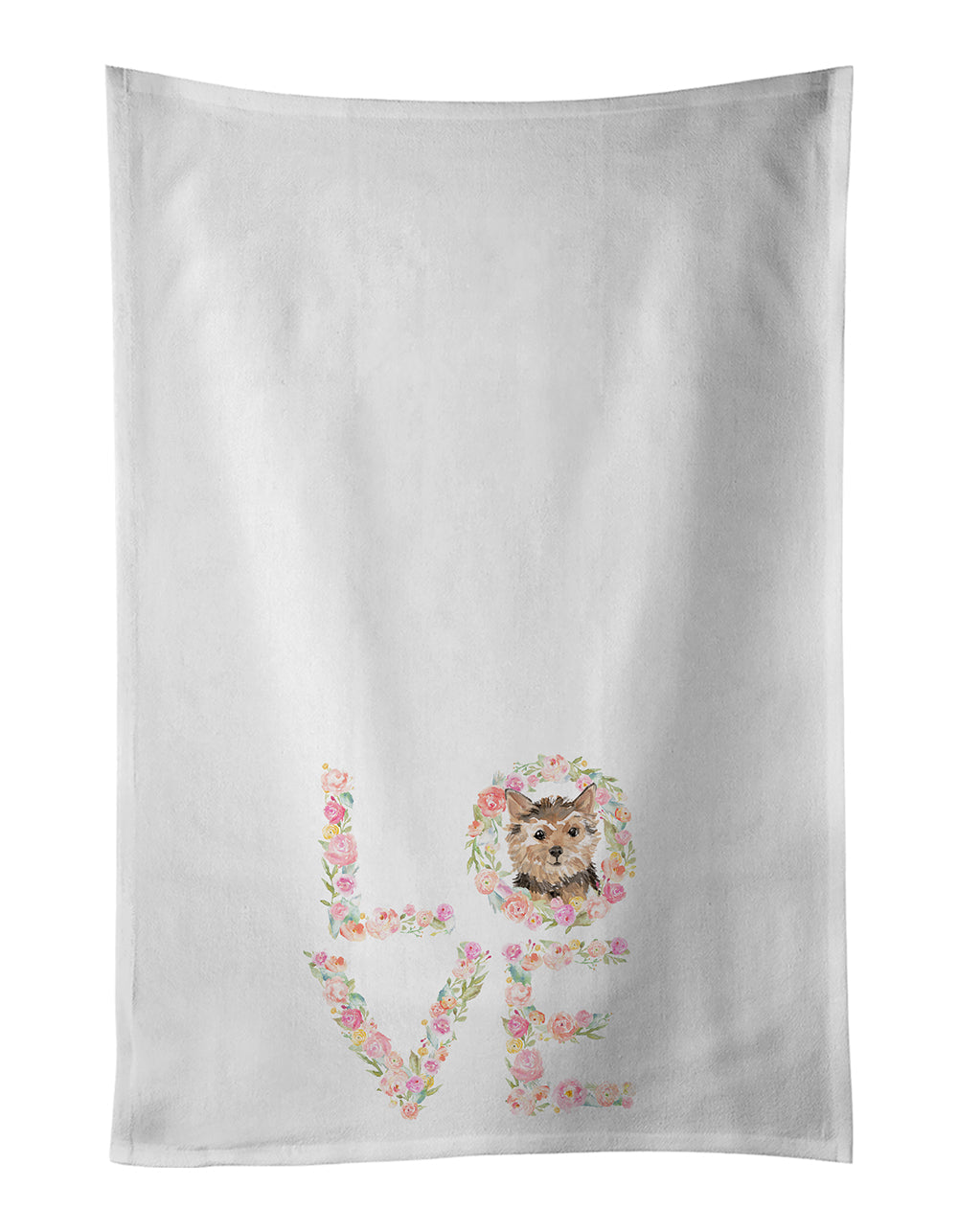 Norfolk Terrier Love Kitchen Towel Set of 2 White Dish Towels Decorative Bathroom Hand towel for Hand, Face, Hair, Yoga, Tea, Dishcloth, 19 X 28", White