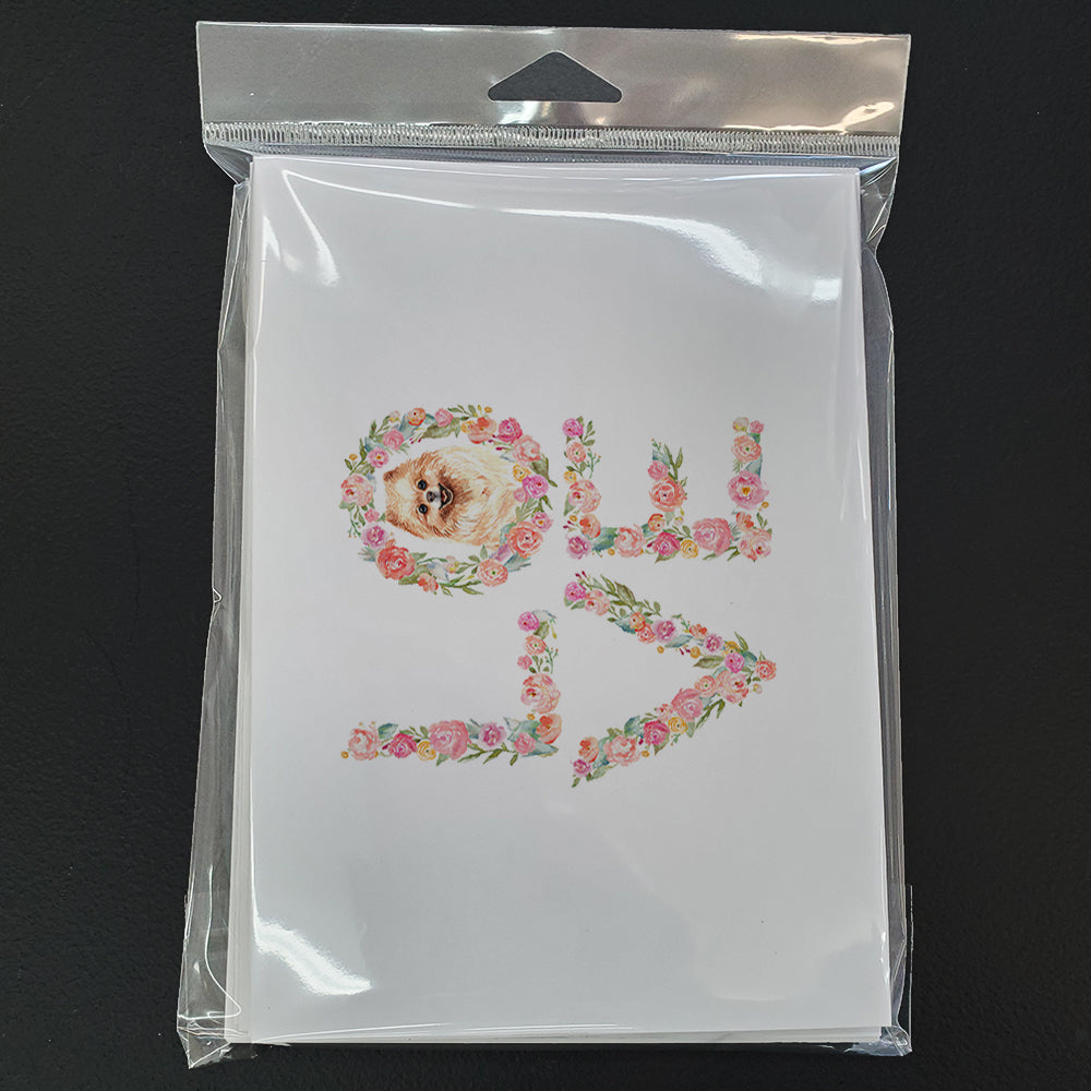 Pomeranian #2 Love Greeting Cards Pack of 8 Blank Cards with Envelopes Whimsical A7 Size 5x7