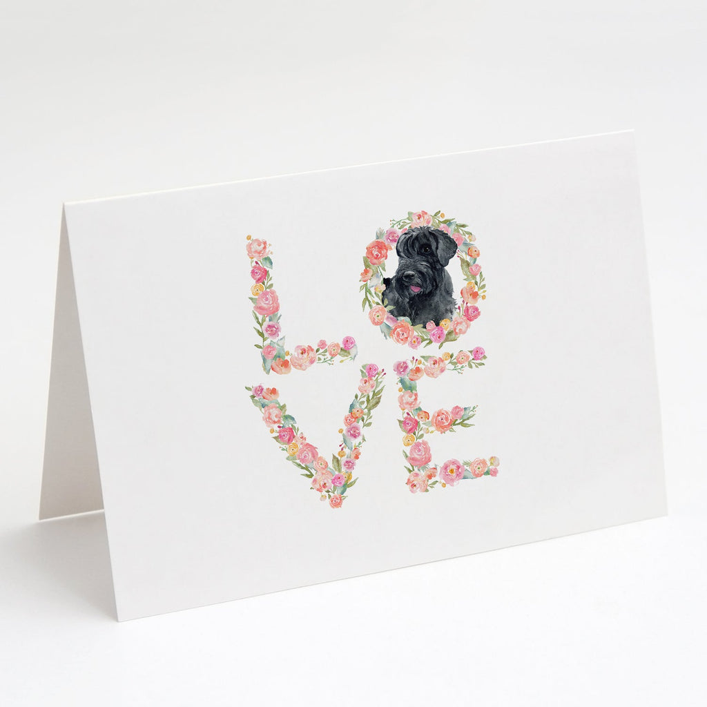 Giant Schnauzer Love Greeting Cards Pack of 8 Blank Cards with Envelopes Whimsical A7 Size 5x7
