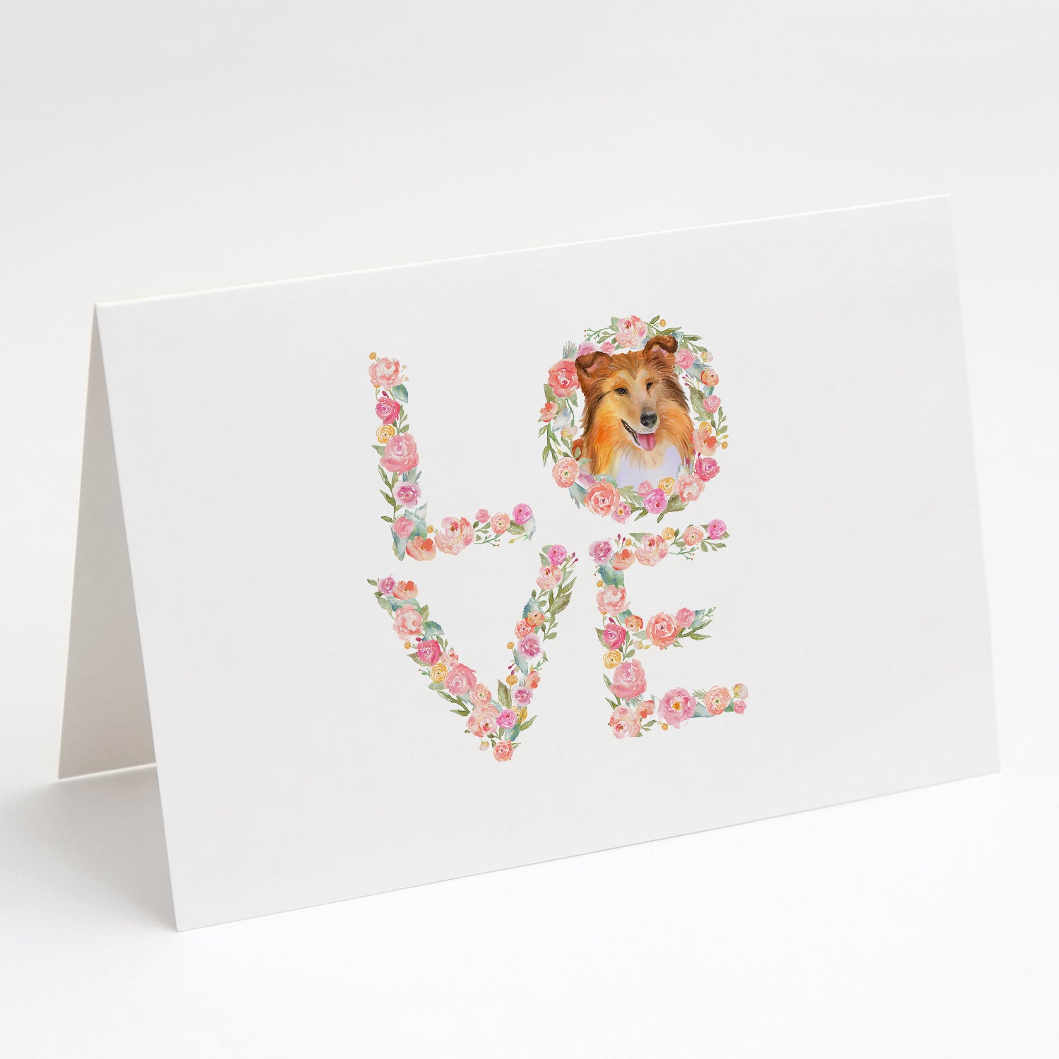 Sheltie Shetland Sheepdog Love Greeting Cards Pack of 8 Blank Cards with Envelopes Whimsical A7 Size 5x7