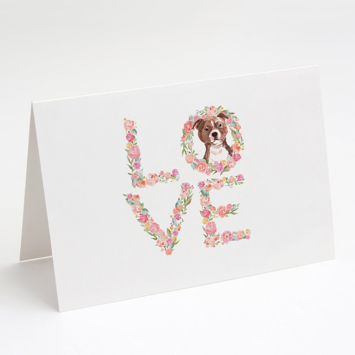 Staffordshire Bull Terrier #2 Love Greeting Cards Pack of 8 Blank Cards with Envelopes Whimsical A7 Size 5x7