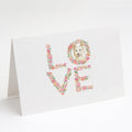White Collie Love Greeting Cards Pack of 8 Blank Cards with Envelopes Whimsical A7 Size 5x7
