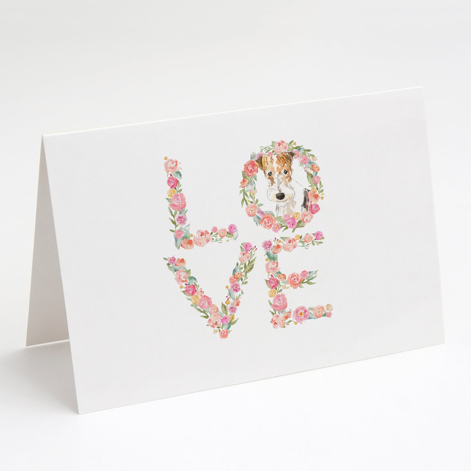 Wirehaired Fox Terrier Love Greeting Cards Pack of 8 Blank Cards with Envelopes Whimsical A7 Size 5x7
