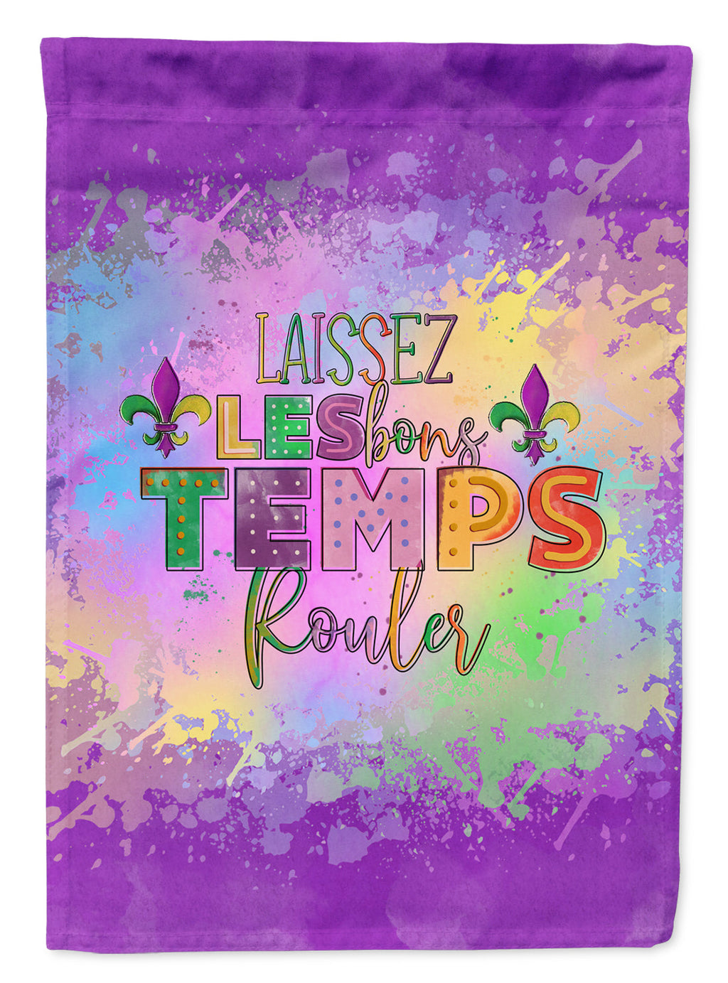 Laissex Les bons Temps Rouler Mardi Gras House Flag 28x40 Porch Sleeve Pole Decorative Outside Yard Banner Artwork Wall Hanging, Polyester