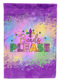 Beads Please Mardi Gras House Flag 28x40 Porch Sleeve Pole Decorative Outside Yard Banner Artwork Wall Hanging, Polyester