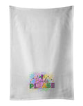 Beads Please Mardi Gras Kitchen Towel Set of 2 White Dish Towels Decorative Bathroom Hand towel for Hand, Face, Hair, Yoga, Tea, Dishcloth, 19 X 28", White
