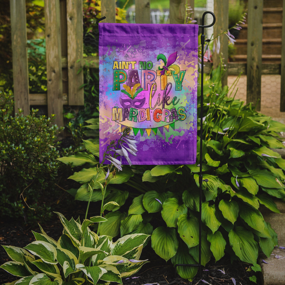 Ain't No Party Like Mardi Gras Garden Flag Mailbox Decorative Yard Banner Outside Patio Artwork for Flower Beds, Garden Size, Multicolor