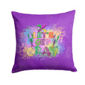 Let's Get Cray Mardi Gras Decorative Throw Pillow 14x14 Indoor Outdoor Accent Cushion, Fabric Cover with Insert for Sofa, Bed, Porch & Living Room
