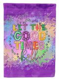Let the Good Times Roll Mardi Gras House Flag 28x40 Porch Sleeve Pole Decorative Outside Yard Banner Artwork Wall Hanging, Polyester