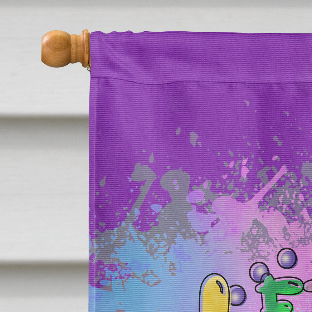 Let the Good Times Roll Mardi Gras House Flag 28x40 Porch Sleeve Pole Decorative Outside Yard Banner Artwork Wall Hanging, Polyester