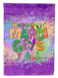 Happy Mardi Gras Y'all House Flag 28x40 Porch Sleeve Pole Decorative Outside Yard Banner Artwork Wall Hanging, Polyester