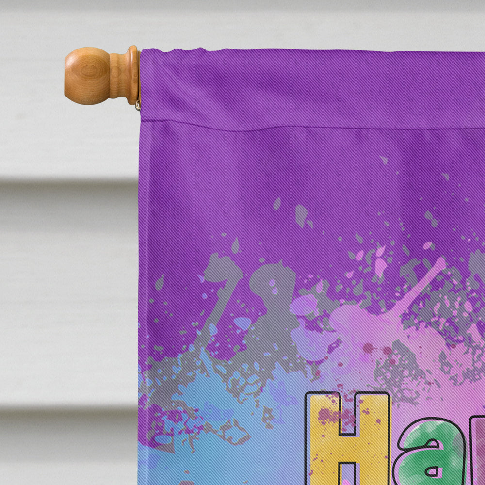 Happy Mardi Gras Y'all House Flag 28x40 Porch Sleeve Pole Decorative Outside Yard Banner Artwork Wall Hanging, Polyester