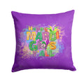 Happy Mardi Gras Y'all Decorative Throw Pillow 14x14 Indoor Outdoor Accent Cushion, Fabric Cover with Insert for Sofa, Bed, Porch & Living Room