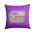 Pour Me Something Mister Mardi Gras Decorative Throw Pillow 14x14 Indoor Outdoor Accent Cushion, Fabric Cover with Insert for Sofa, Bed, Porch & Living Room