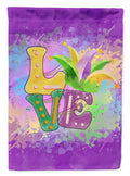 Love Mardi Gras House Flag 28x40 Porch Sleeve Pole Decorative Outside Yard Banner Artwork Wall Hanging, Polyester