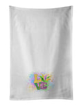 Love Mardi Gras Kitchen Towel Set of 2 White Dish Towels Decorative Bathroom Hand towel for Hand, Face, Hair, Yoga, Tea, Dishcloth, 19 X 28", White