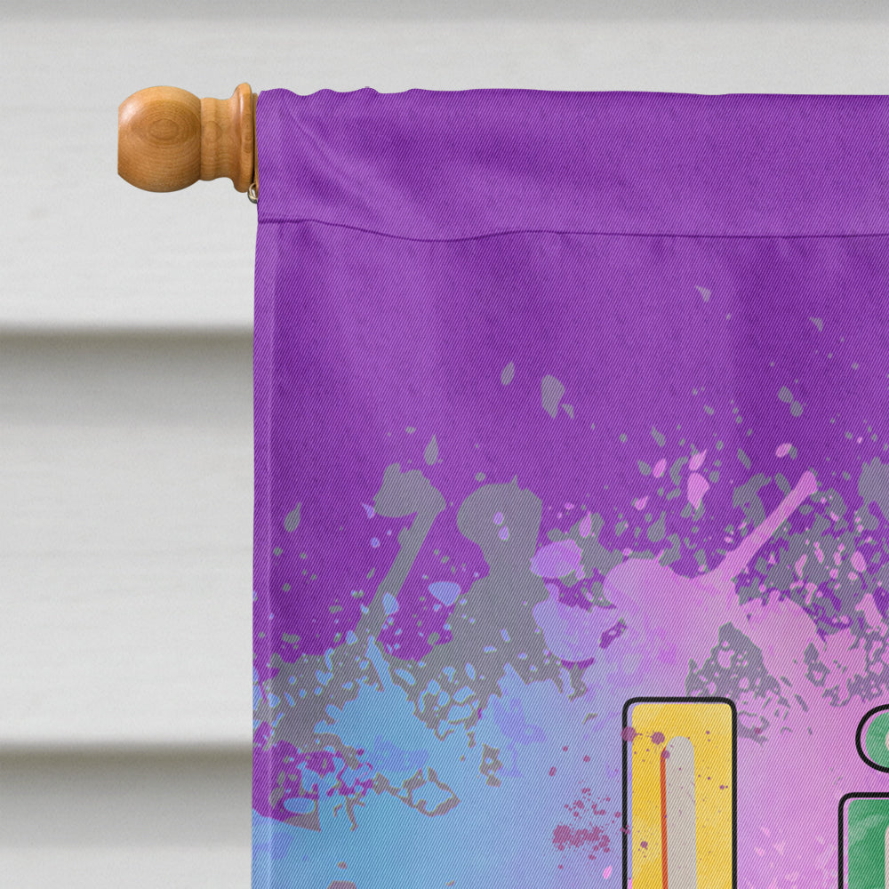 Little Mr. Mardi Gras House Flag 28x40 Porch Sleeve Pole Decorative Outside Yard Banner Artwork Wall Hanging, Polyester