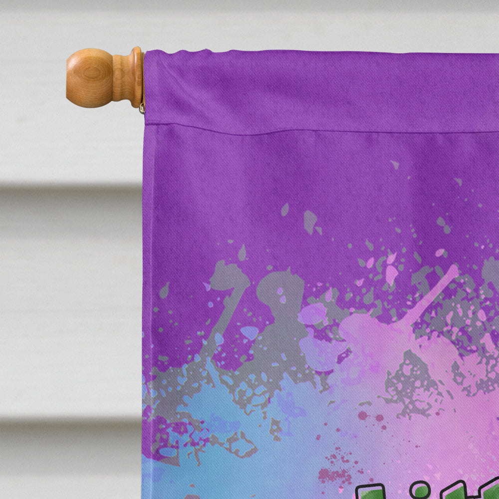 Little Miss Mardi Gras House Flag 28x40 Porch Sleeve Pole Decorative Outside Yard Banner Artwork Wall Hanging, Polyester