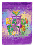 Mardi Gras Squad House Flag 28x40 Porch Sleeve Pole Decorative Outside Yard Banner Artwork Wall Hanging, Polyester